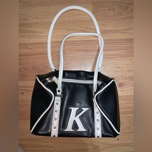 Black and white Initial purse with letter K